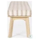 Taimo Striped Fabric And White Washed Light Brown Wood Bench