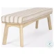 Taimo Striped Fabric And White Washed Light Brown Wood Bench