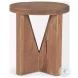 Tahlia Natural Brown Wood Round Stool