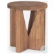 Tahlia Natural Brown Wood Round Stool
