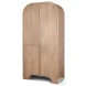Sorina Light Brown Wood Reverse Fluted Curio Cabinet