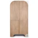 Sorina Light Brown Wood Reverse Fluted Curio Cabinet