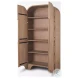 Sorina Light Brown Wood Reverse Fluted Curio Cabinet