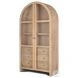 Suri Light Brown Glass Door Arched Curio Cabinet