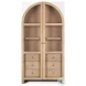 Suri Light Brown Glass Door Arched Curio Cabinet