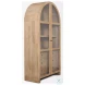 Suri Light Brown Glass Door Arched Curio Cabinet