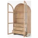 Suri Light Brown Glass Door Arched Curio Cabinet