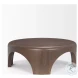 Shima Dark Brown Wood Round Coffee Table