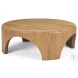 Shima Light Brown Wood Round Coffee Table