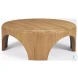 Shima Light Brown Wood Round Coffee Table