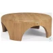 Shima Light Brown Wood Round Coffee Table