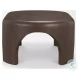 Shima Dark Brown Wood Oval Coffee Table