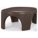 Shima Dark Brown Wood Oval Coffee Table