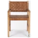 Shane Woven Brown Leather Arm Chair