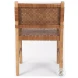 Shane Woven Brown Leather Arm Chair