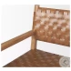 Shane Woven Brown Leather Arm Chair
