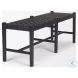 Shane Woven Black Leather Bench
