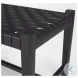Shane Woven Black Leather Bench