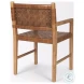 Shane Woven Brown Leather Arm Chair
