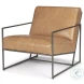 Stratton Brown Genuine Leather Accent Chair