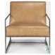 Stratton Brown Genuine Leather Accent Chair