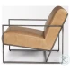 Stratton Brown Genuine Leather Accent Chair