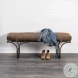 Jessie Brown Leather And Metal Bench