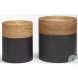 Wenopa Matte Black And Natural Jute Accent Tables