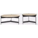 Wade Travertine Marble And Matte Black Metal Occasional Table Set