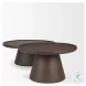 Takoda Dark Brown Wood Tapered Drum Nesting Coffee Tables