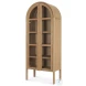 Callum Light Brown Glass Door Arched Curio Cabinet