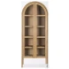 Callum Light Brown Glass Door Arched Curio Cabinet