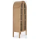 Callum Light Brown Glass Door Arched Curio Cabinet
