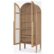 Callum Light Brown Glass Door Arched Curio Cabinet