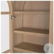 Callum Light Brown Glass Door Arched Curio Cabinet