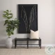 Shane Woven Black Leather Bench