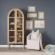 Callum Light Brown Glass Door Arched Curio Cabinet