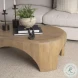 Shima Light Brown Wood Oval Coffee Table