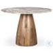 Allyson Pink Marble And Medium Brown 54" Dining Table