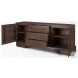 Jonan Dark Brown Wood 3 Drawer Sideboard