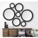 Alloy Cog Black 37" Round Mirror