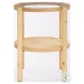 Weslyn Glass And Light Brown Solid Wood Occasional Table Set