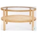 Weslyn Glass And Light Brown Solid Wood Occasional Table Set