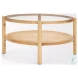 Weslyn Glass And Light Brown Solid Wood Occasional Table Set
