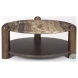 Jovia Cappuccino Marble And Brown Mango Wood Round Occasional Table Set