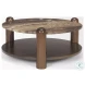 Jovia Cappuccino Marble And Brown Mango Wood Round Occasional Table Set