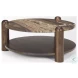 Jovia Cappuccino Marble And Brown Mango Wood Round Occasional Table Set