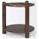 Jovia Cappuccino Marble And Brown Mango Wood Round Occasional Table Set