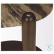 Jovia Cappuccino Marble And Brown Mango Wood Round Side Table