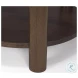 Jovia Cappuccino Marble And Brown Mango Wood Round Side Table